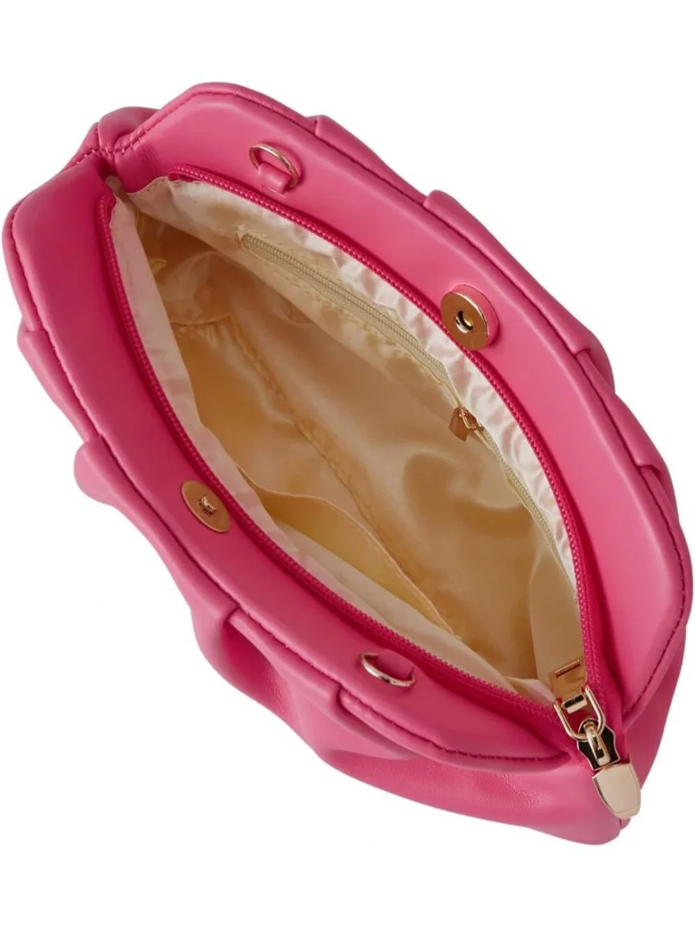 👜Women's Rose Leather Ruched Clutch Purse Detachable Metal Chain Crossbody Bag